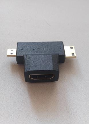 Переходник с HDMI на mini-HDMI + micro-HDMI