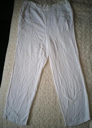 Белые льняные штаны virus casual