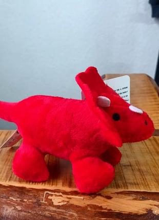 Маленькая мягкая игрушка динозавр красный