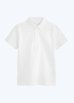 Белая футболка поло nutmeg на мальчика 4-5 лет
