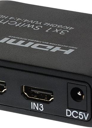 Nikkai HDMI Switch 3 порта в 1 порт, 4K, свитч 60 Гц, коммутат...