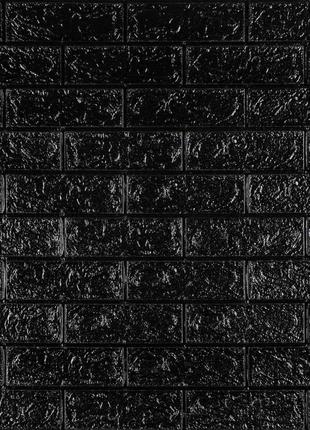3D панель самоклеющаяся кирпич Черный 700x770x5мм (019-5) SW-0...