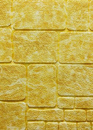 Самоклеящаяся декоративная 3D панель камень желтый мрамор 700х...