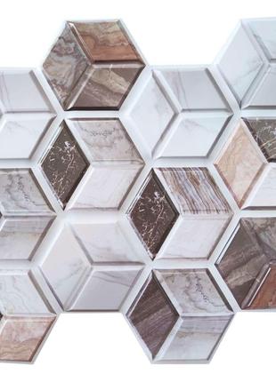 Декоративная ПВХ плитка на самоклейке 3D кубы 280х300х5мм, цен...