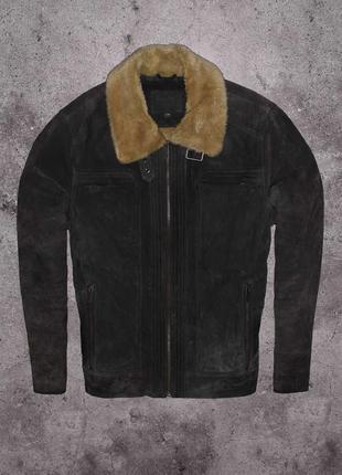 Manor fur leather jacket (мужская зимняя кожаная куртка на меху )