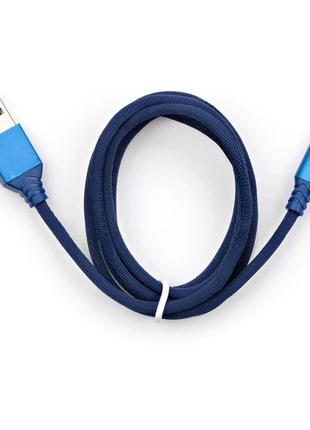 Дата кабель USB 2.0 AM to Lightning nylon 2m blue Vinga