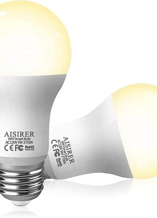 Cмарт лампочка AISIRER Smart Light Bulb 2.4GHz WiFi LED Bulbs ...