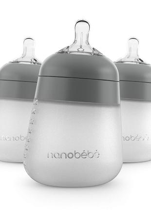 Б/у Детская силиконовая бутылочка Nanobébé Flexy, антиколики, ...