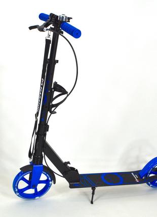 Самокат Maraton Rider з ручним гальмом + світяться колеса синій