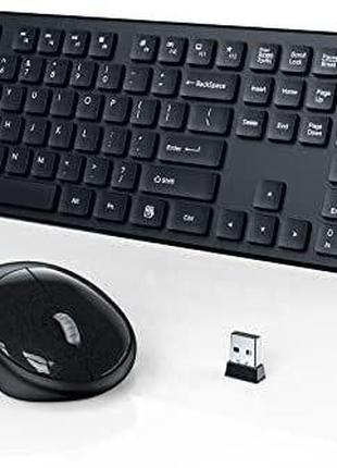 Беспроводная клавиатура и мышь, WISFOX, полноразмерная беспров...
