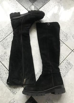 Чорні замшеві високі зимові чоботи marcuzzi