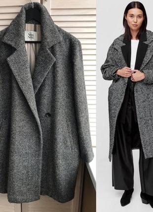 Трендовое пальто размер м, 50% шерсть