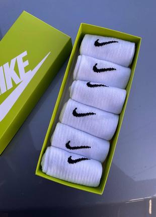 Чоловічі білі довгі шкарпетки Nike (6шт)