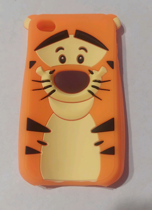 Силиконовый чехол зд на айфон 4S  iPhone тигр
