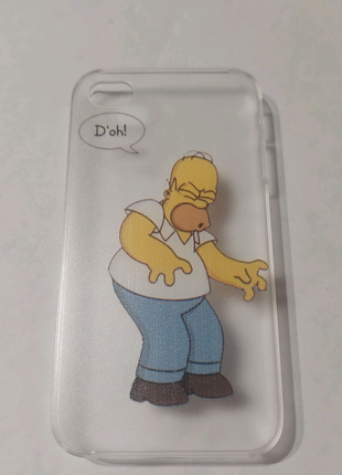 Пластиковый чехол на айфон 4S  iPhone Гомер симпсон