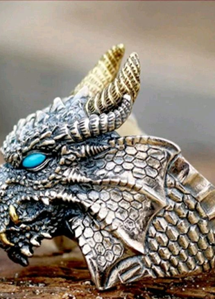 Роскошное мужское кольцо дракон
