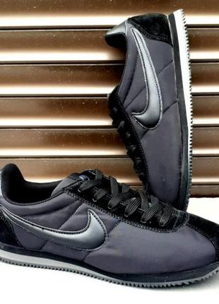 Nike кросівки чоловічі чорні плащівка з замшею