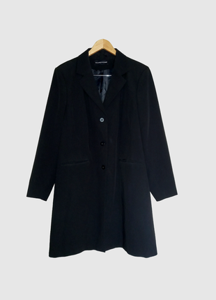 Черный удлинённый пиджак, жакет на 56/58 размер