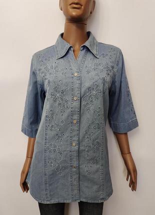 Легкая летняя женская джинсовая рубашка lafeipiza, р.м/l