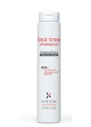 Шампунь очищающий KROM TEA TREE с маслом чайного дерева, масло...