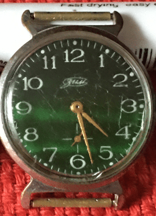 Наручные механические часы "ЗИМ" СССР с зеленым циферблатом
