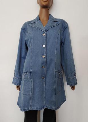 Красивый женский джинсовый пиджак тренч lafeipiza, р.l-4xl
