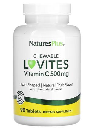 Витамин C, Vitamin C Lovites, 500 мг, Natures Plus, 90 жевател...
