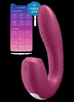 Двойной смарт вибратор с вакуумной стимуляцией Satisfyer Sunra...