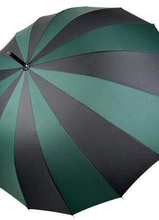 Женский зонт-трость на 16 спиц с контрастными секторами полуав...