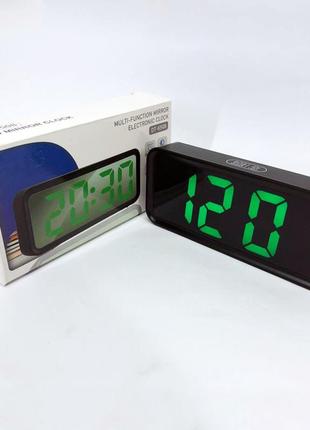 Часы настольные dt-6508 с будильником и usb зарядкой с зеленой...