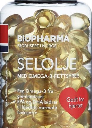Тюлений жир Biopharma Selolje производства Норвегия (Омега 3,О...