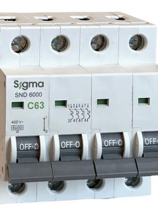 Автоматичний вимикач Sigma SND 4500, C63, 4P, 63A, на DIN-рейк...