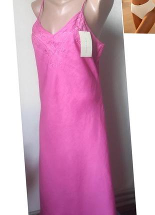 Розовое льняное платье из комбинации zara