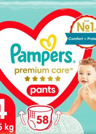 Подгузники pampers premium care pants maxi размер 4 (9-15 кг),...