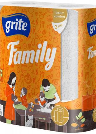 Бумажные полотенца grite family 2 слоя 2 рулона (4770023348583)