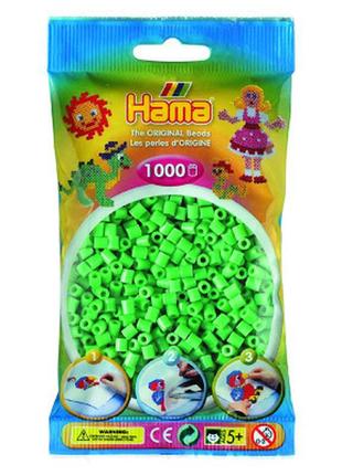 Набор для творчества hama светло-зеленых бусин 1000 шт термомо...