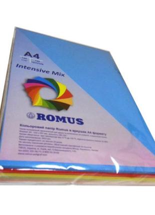 Бумага romus a4 160 г/м2 125sh, 5colors, mix intens (r50928)