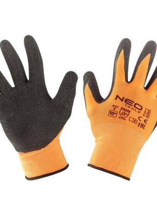 Защитные перчатки neo tools рабочие, полиэстер с латексным пок...