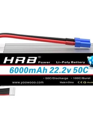 Аккумулятор для дрона hrb_ lipo 6s 22.2v 6000mah 50c battery x...