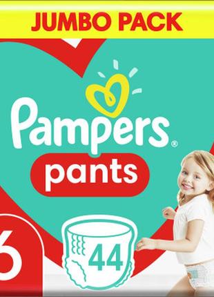 Підгузки pampers трусики pants giant розмір 6 (15+ кг) 44 шт (...