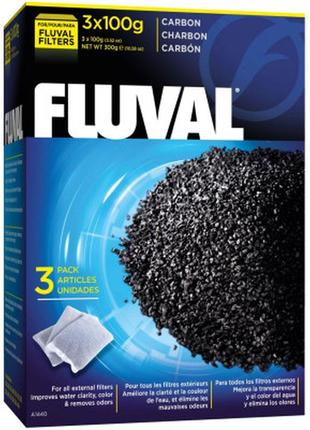 Наполнитель для аквариумного фильтра fluval fl уголь 3х100 г (...