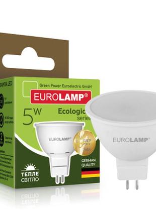 Лампочка eurolamp led smd mr16 5w gu5.3 3000k 220v (led-smd-05...