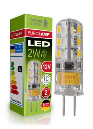 Лампочка eurolamp led силикон g4 2w 4000k 12v (led-g4-0240(12))