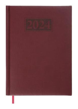 Еженедельник buromax датированный 2024 gentle, а5 темно-красны...