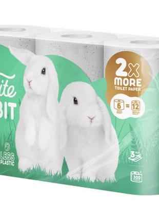 Туалетний папір grite white rabbit 3 шари 6 рулонів (477002334...