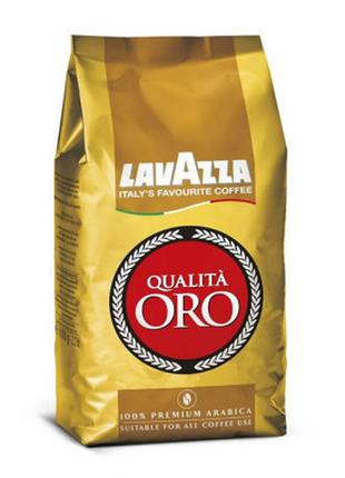 Кофе lavazza в зернах 1000г, пакет qualita oro (prpl.20566)