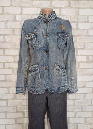Фирменная polo jeans джинсовая куртка/жакет/пиджак в стиле вар...