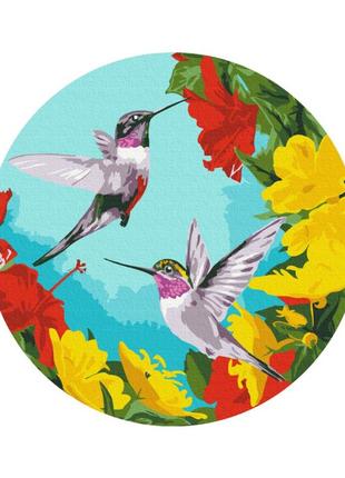 Картина по номерам «колибри в цветах (размер m)», d30см, тм br...