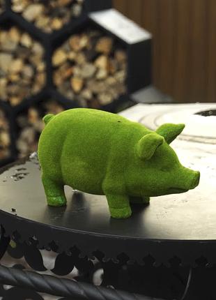 Декоративна садова фігурка "Green Pig" 35х15х18см садові фігур...