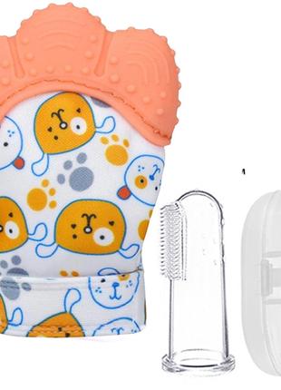 Комплект прорезывателей 2Life для зубов ребенка перчатка-грызу...
